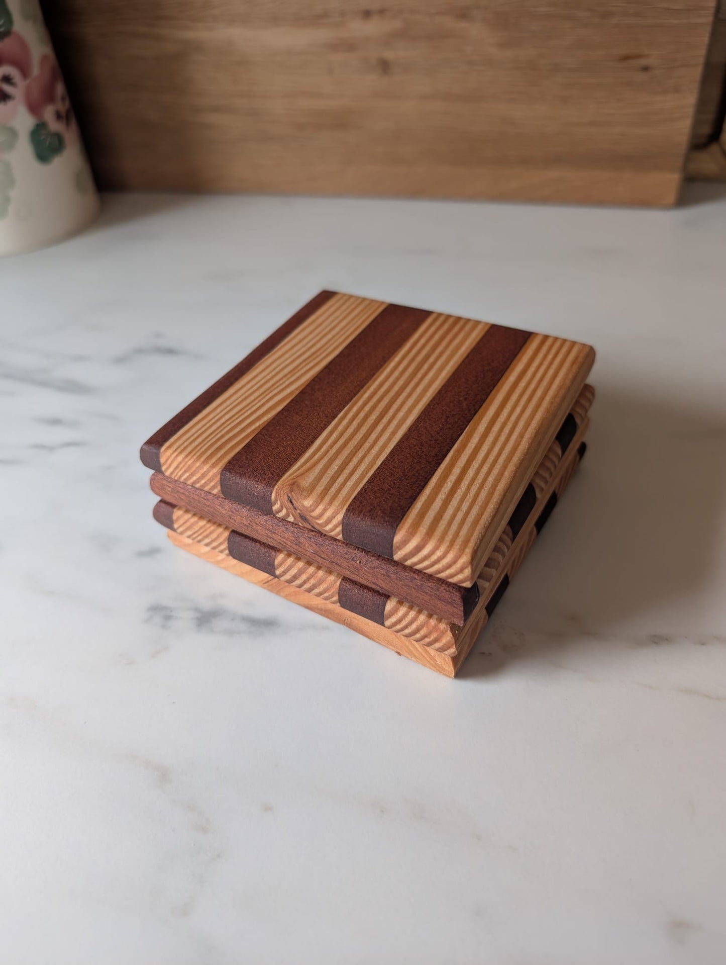 ☕ Handmade Reclaimed Wood Coaster Set