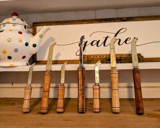 Hand-Turned Wooden Cheese Knife 🧀🪵🔪 - Choose Your Handle Wood 🌳