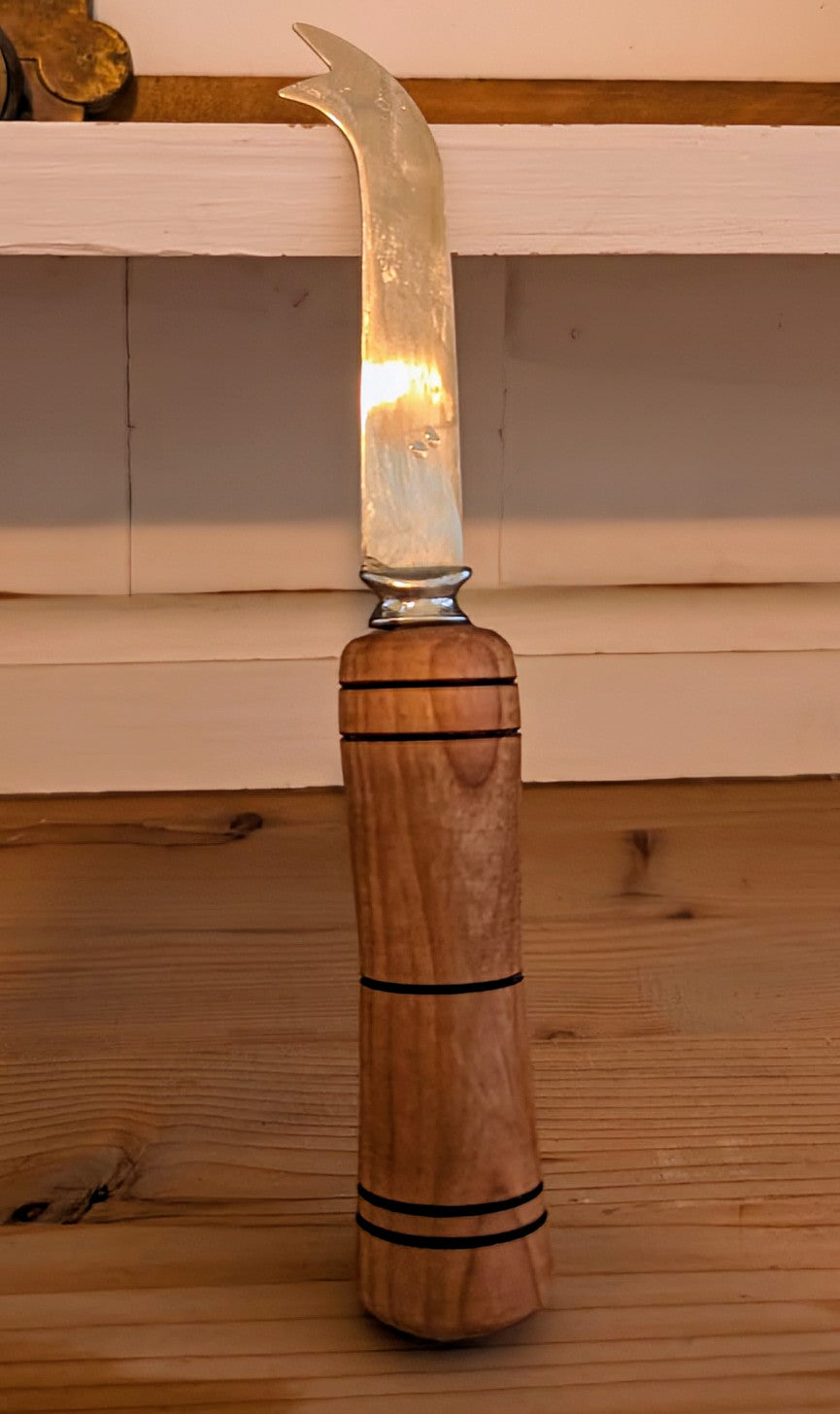 Hand-Turned Wooden Cheese Knife 🧀🪵🔪 - Choose Your Handle Wood 🌳