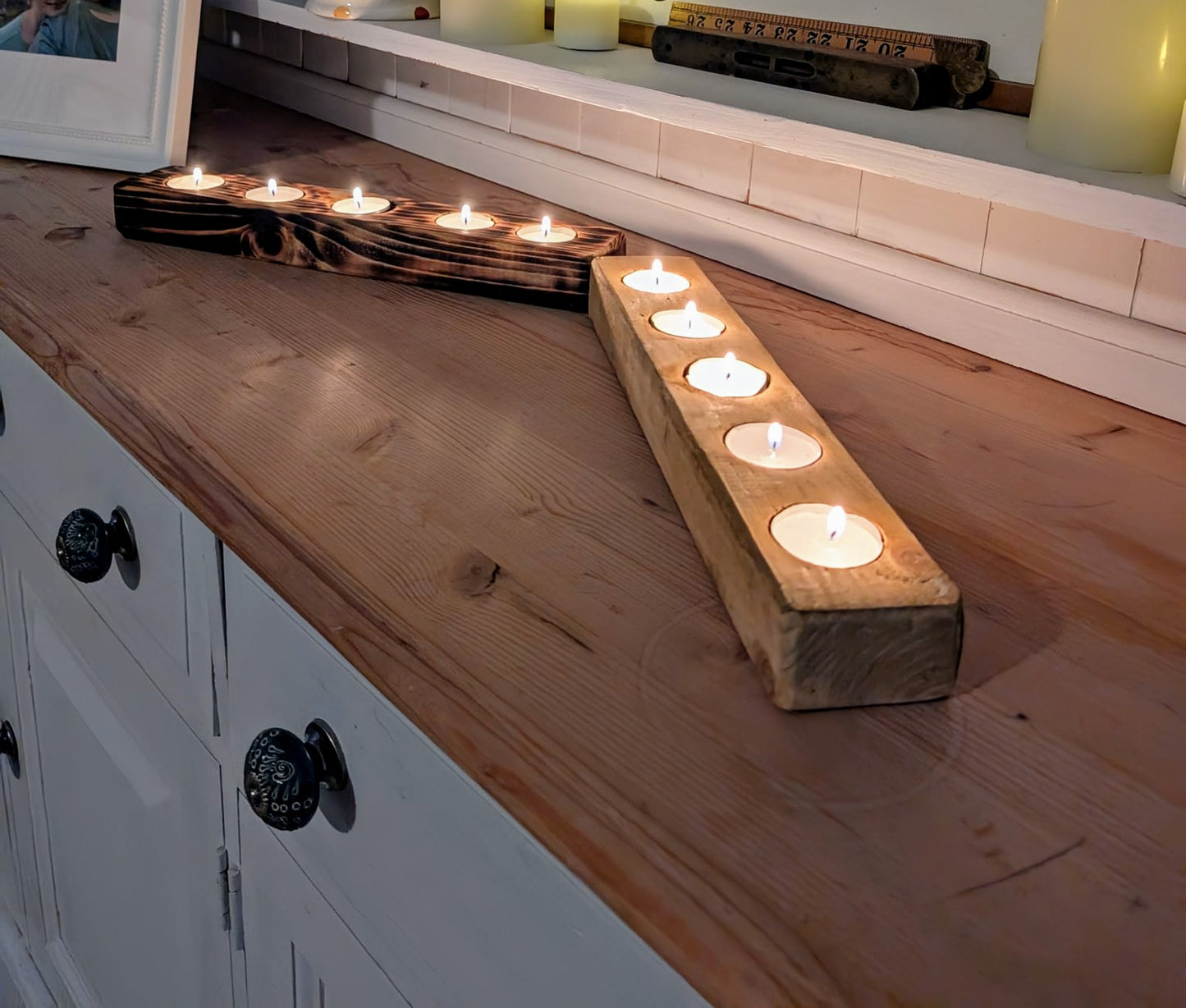 🕯️ Handcrafted Wooden Tealight Holders - Reclaimed or Shou Sugi Ban Wood 🕯️