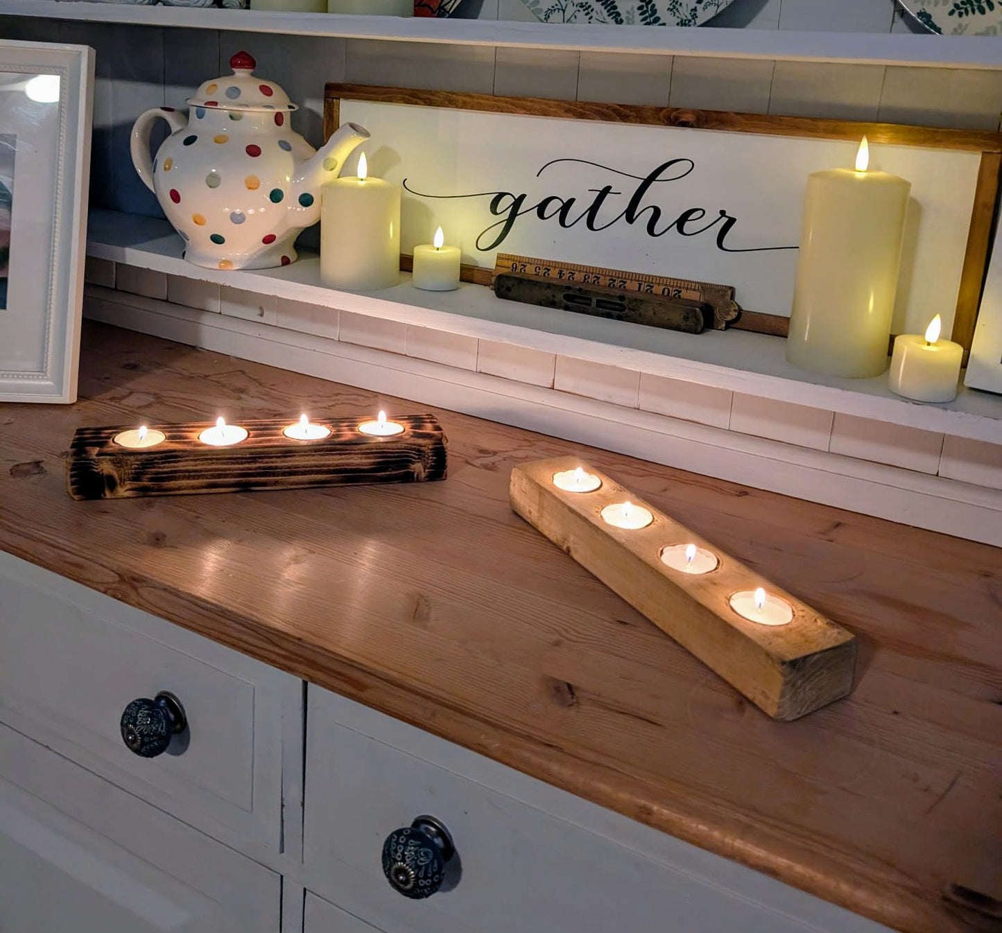 🕯️ Handcrafted Wooden Tealight Holders - Reclaimed or Shou Sugi Ban Wood 🕯️