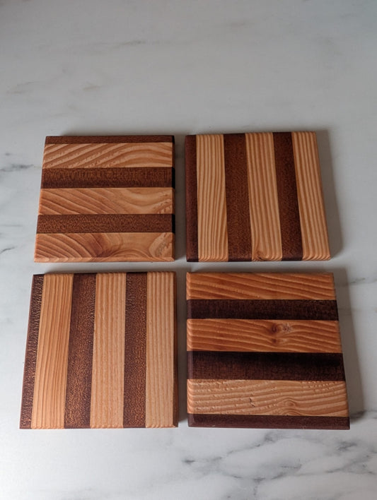 ☕ Handmade Reclaimed Wood Coaster Set