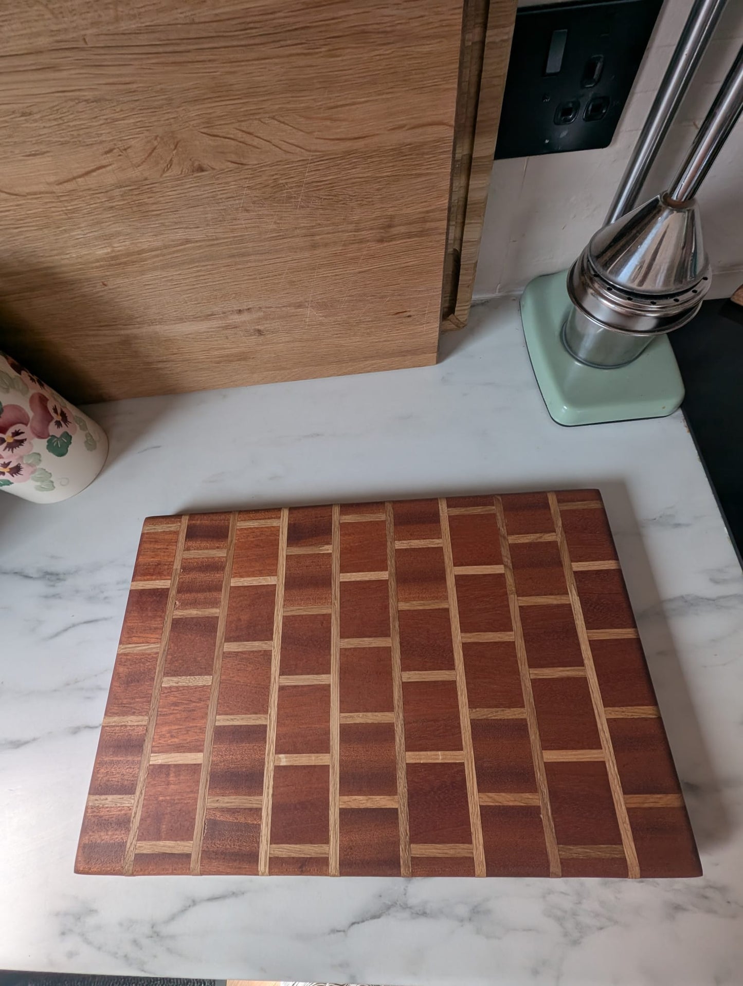 🪵 Handmade Sapele & Oak Brick-Style Chopping Board