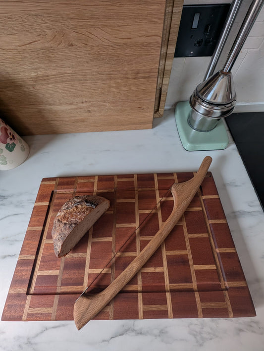 🪵 Handmade Sapele & Oak Brick-Style Chopping Board