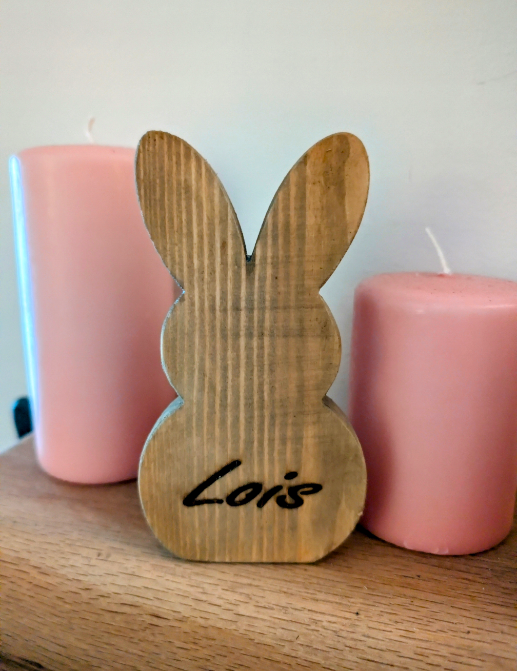 🐇 Handcrafted Wooden Rabbit Ornament – Rustic Oak or Antique Pine
