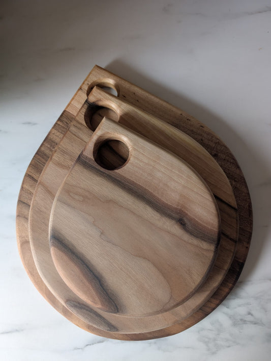 🌿  Hand-Carved Hardwood Serving Boards – Drops Collection